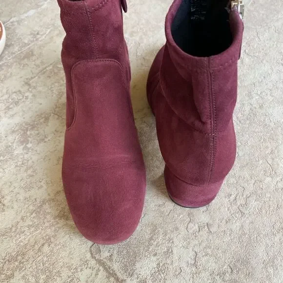 Prada Suede Ankle Boots‎ Burgundy 36